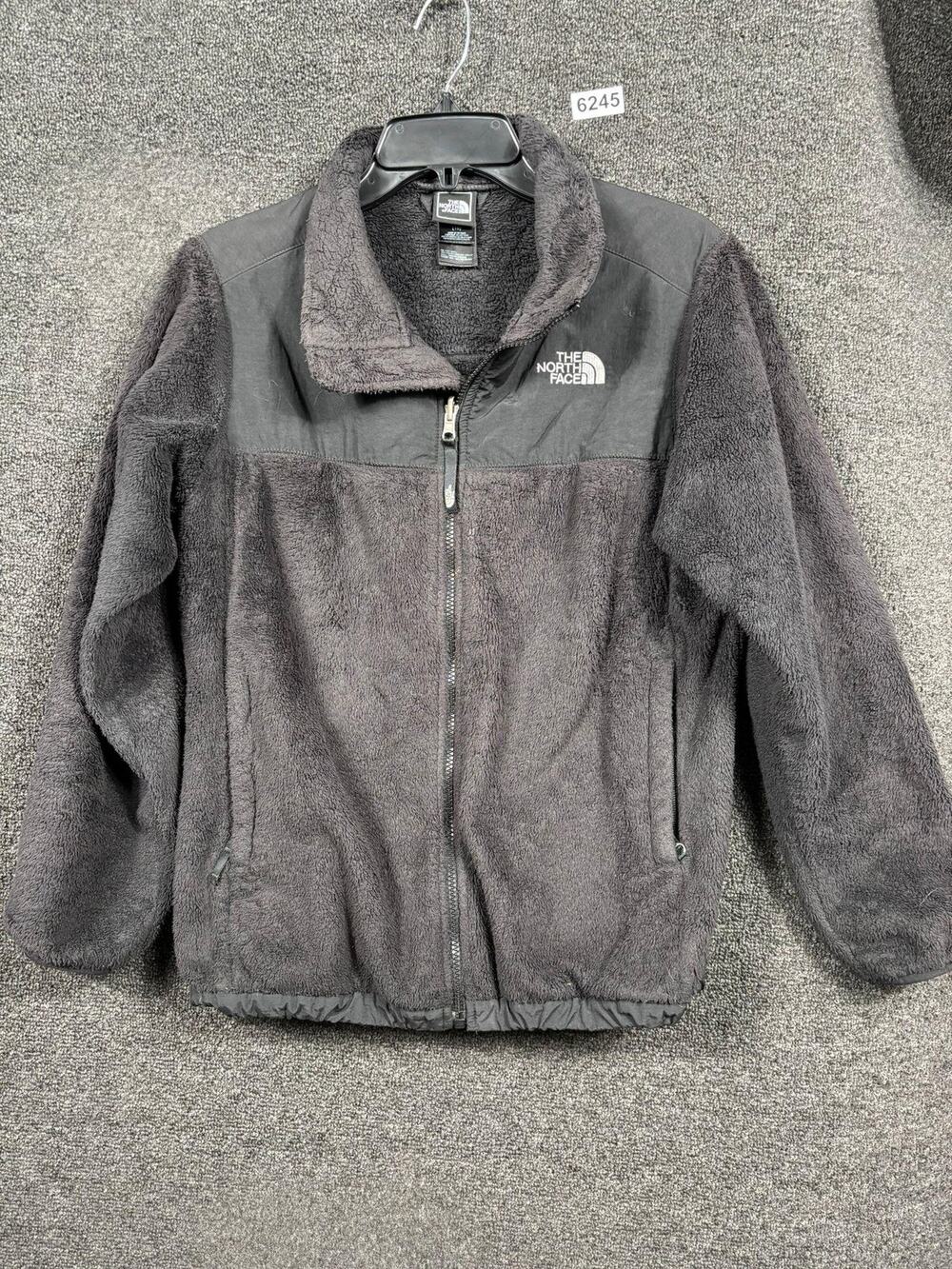 The North Face Fleece Jacket Girls Size XL 18 Gray Full Zip Softshell Trim